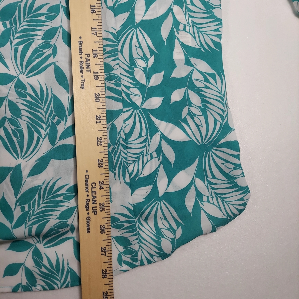 NWT Chico’s Sz 3 AMAZING Blouse 3/4 Sleeve Shannon EASTERN MIX Leaves Reef - Picture 2 of 8